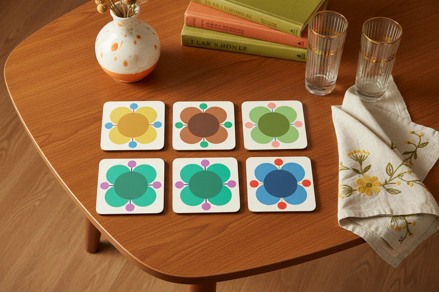 Orla Kiely Atomic Flower Coasters (Set Of 6 )