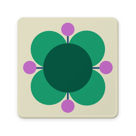 Geometric design coaster  on a beige background