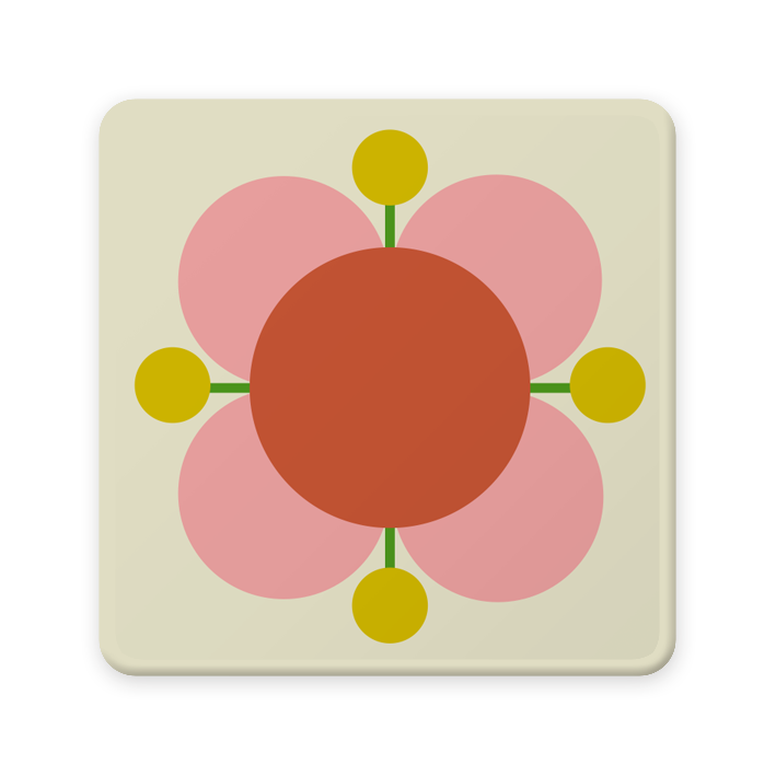 Orla Kiely Atomic Flower Coasters (Set Of 6 )