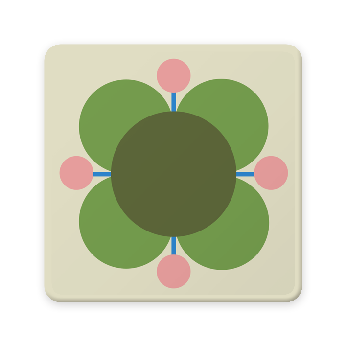 Orla Kiely Atomic Flower Coasters (Set Of 6 )