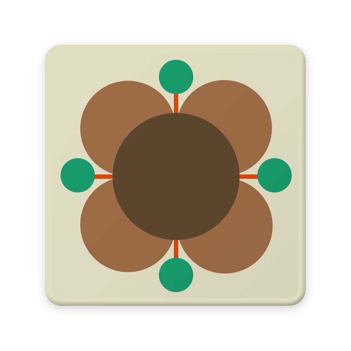 Orla Kiely Atomic Flower Coasters (Set Of 6 )