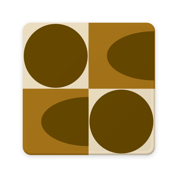 Orla Kiely Spot Square Oval Coasters (Set Of 4 )