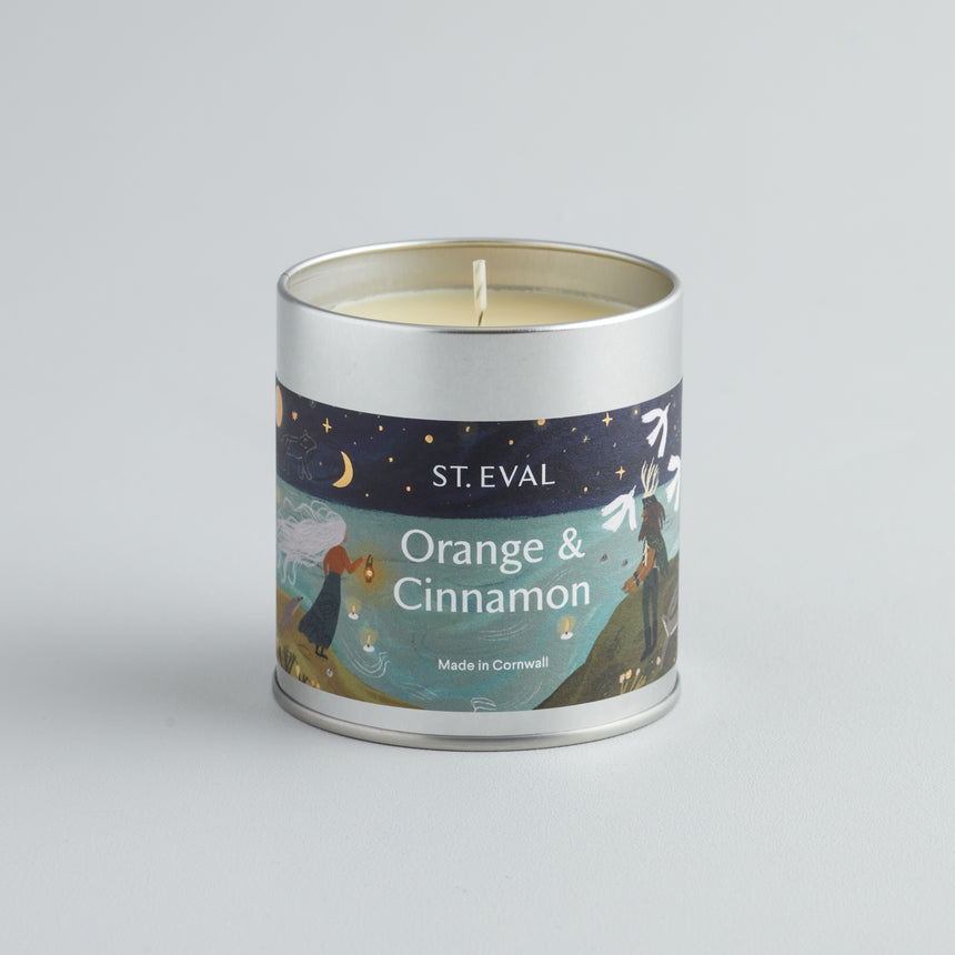 St Eval Orange & Cinnamon Scented Tin Candle