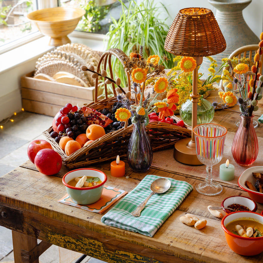 Bon Appetit Cotton Gingham Napkins, Green