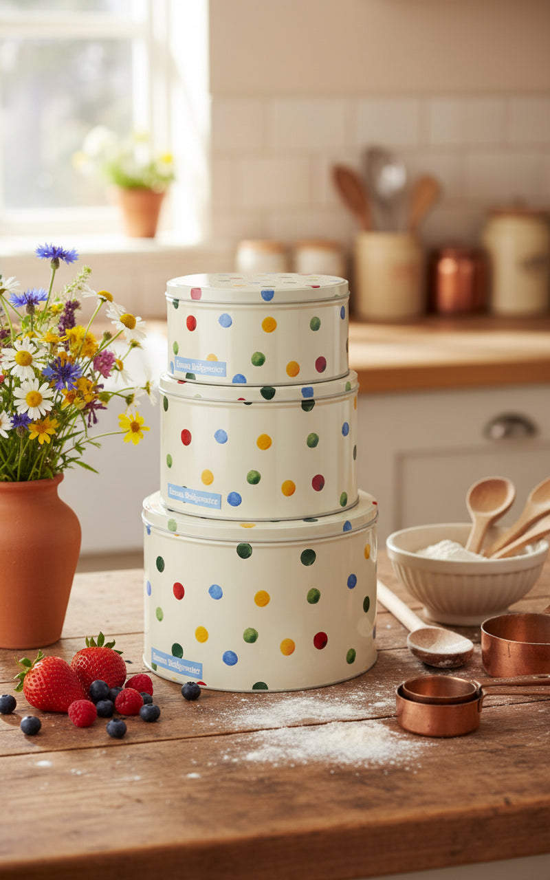Emma Bridgewater Round Cake Tins, Polka Dots (Set Of 3)