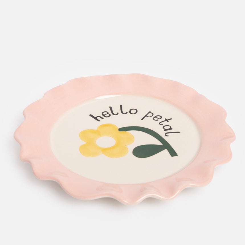 Caroline Gardner Pastel Pink Side Plate, Hello Petal