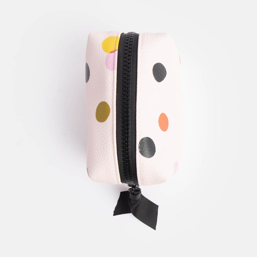 Caroline Gardner Mini Cube Cosmetic Bag, Polka Dots