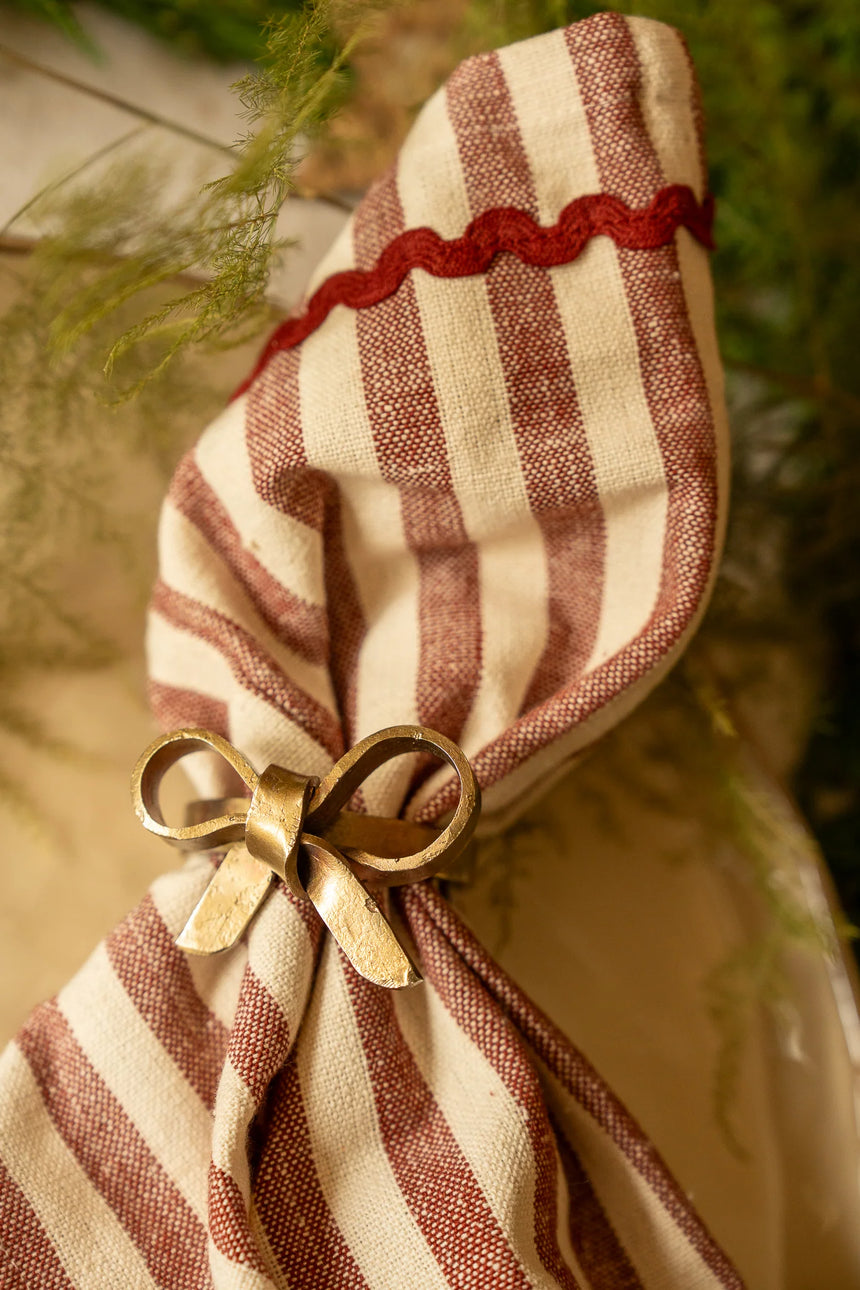 Morgan Wright Antique Brass Bow Napkin Ring