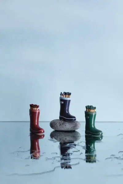 Paddywax Ceramic Wellington Boot Match Holder, Chrome