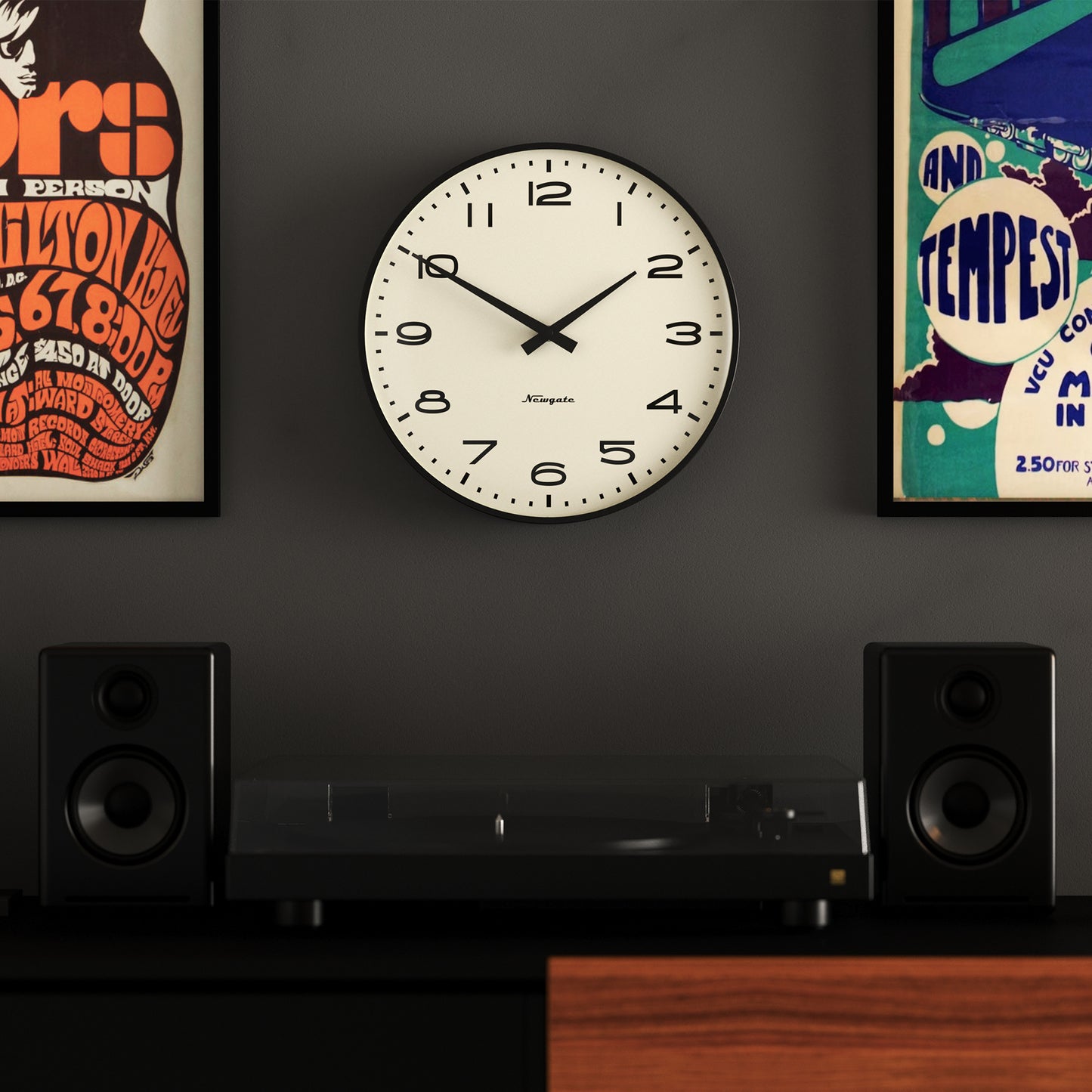 Newgate Radio City Wall Clock, Black