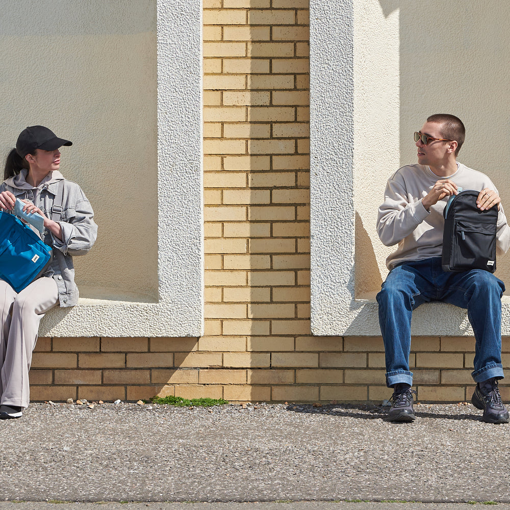 Roka London Willesden B XL Crossbody Bag, Black(Recycled Nylon)