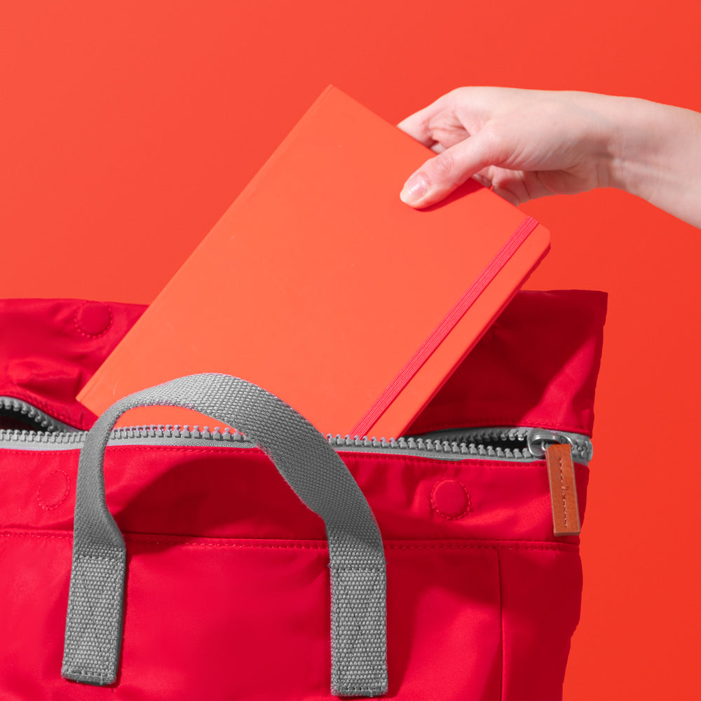 Roka London Canfield B Sustainable Nylon Rucksack, Cranberry