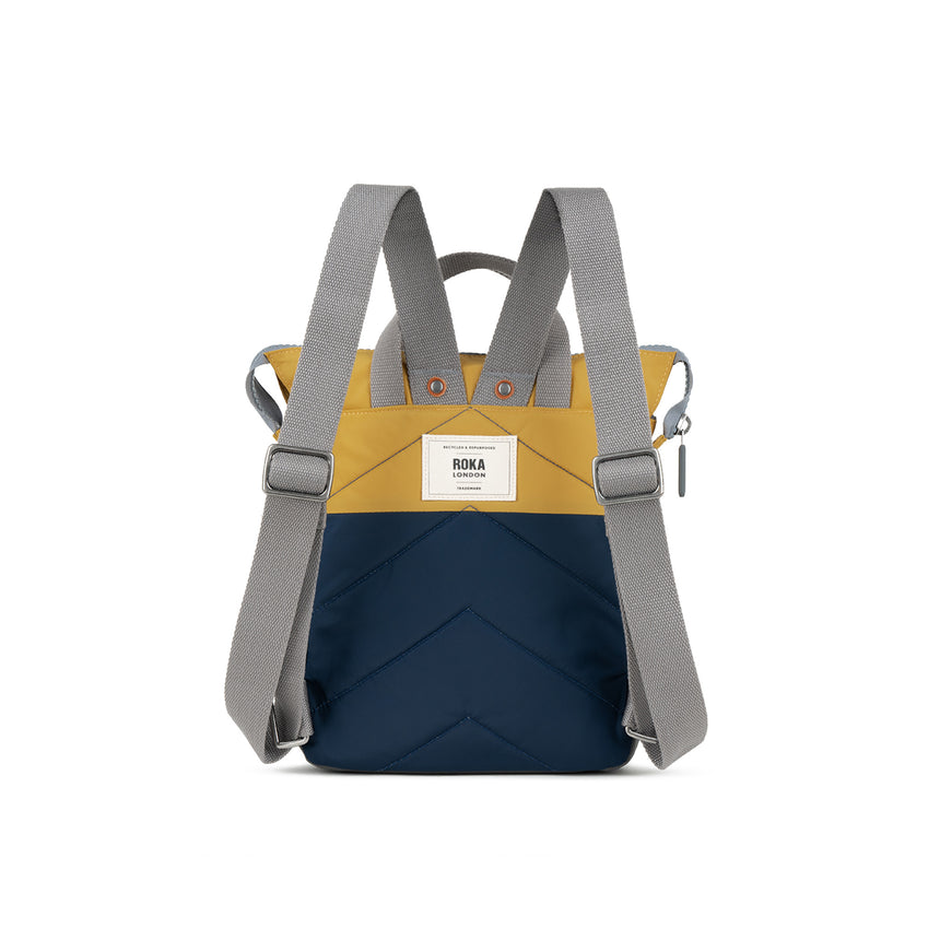 Roka London Bantry B Rucksack Small, Midnight & Corn (Sustainable Nylon)