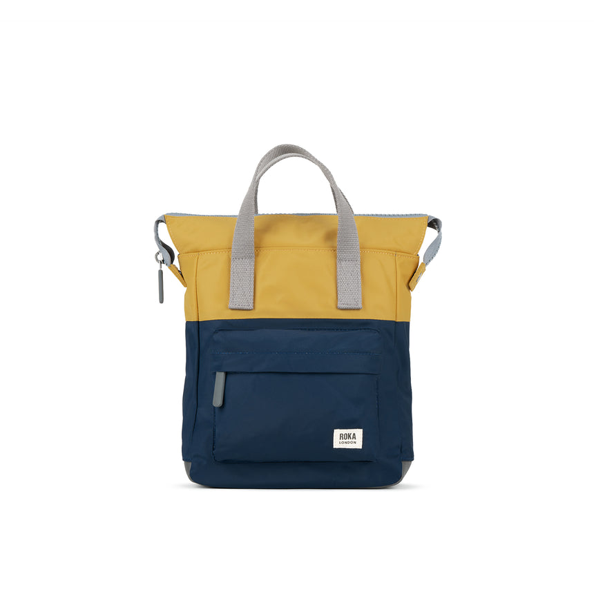 Roka London Bantry B Rucksack Small, Midnight & Corn (Sustainable Nylon)