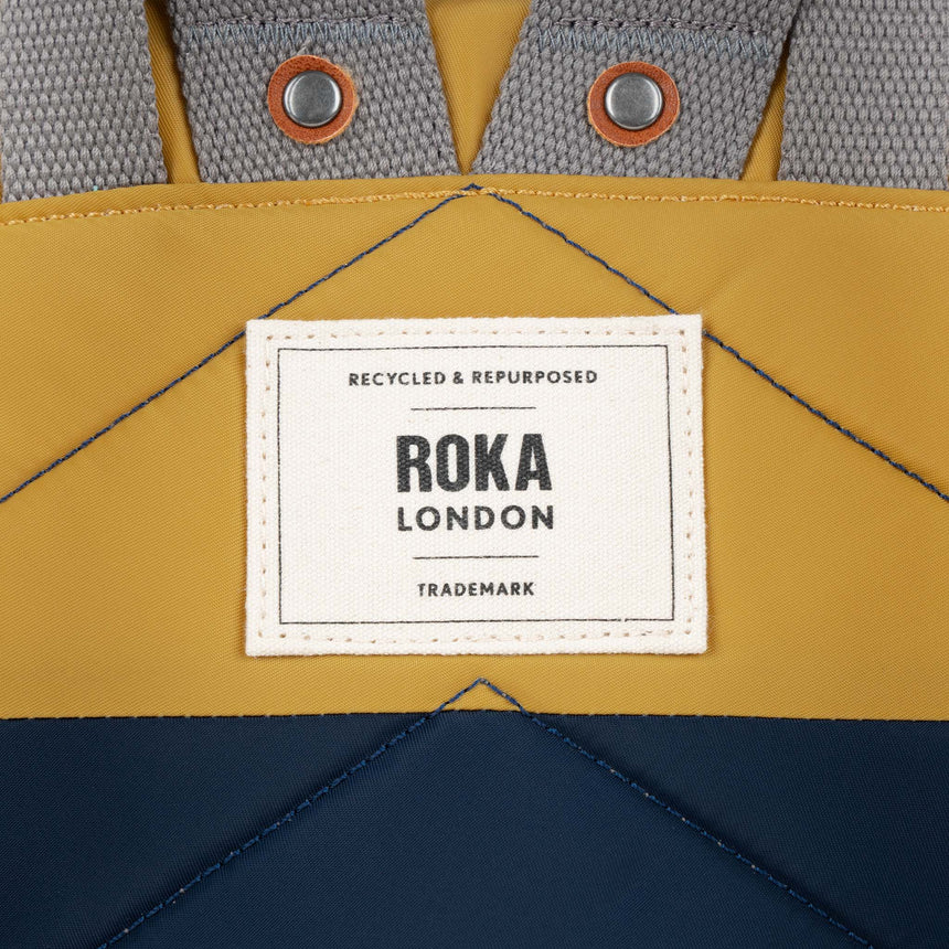 Roka London Bantry B Rucksack Small, Midnight & Corn (Sustainable Nylon)