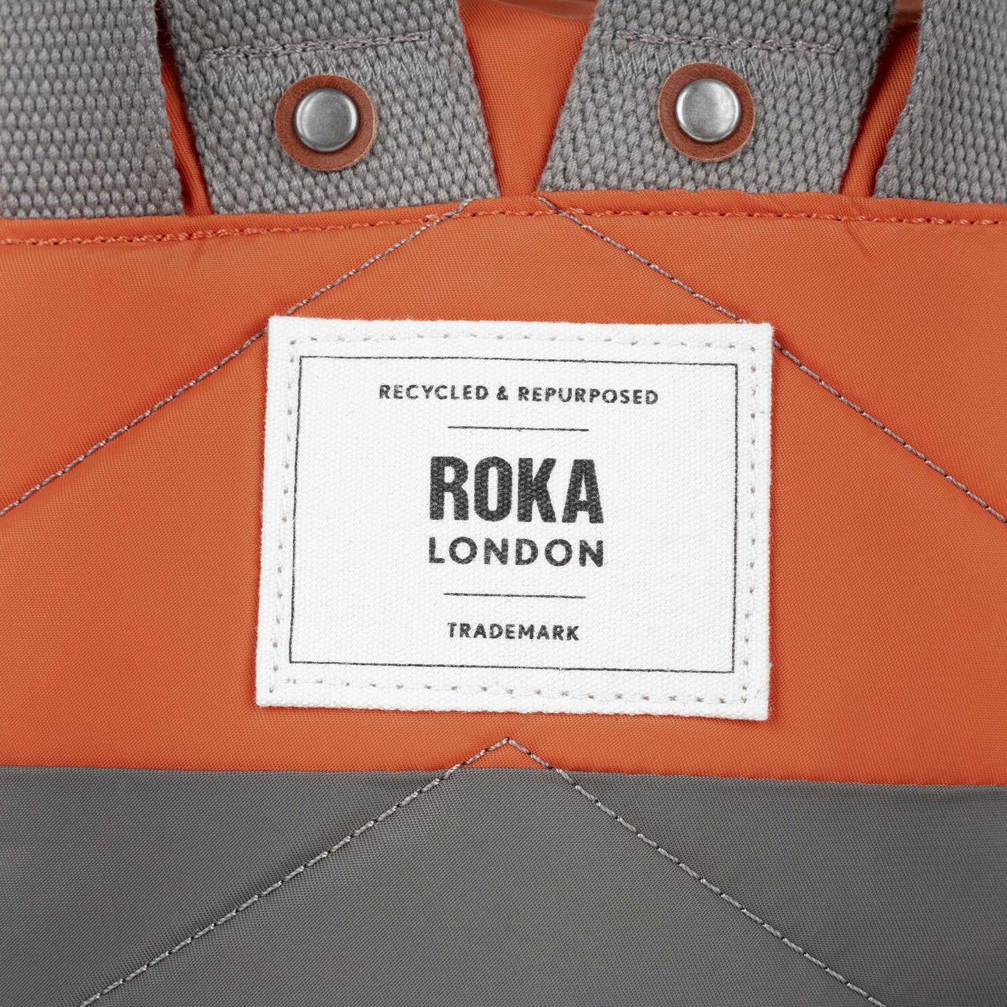 Roka London Bantry B Rucksack Small, Graphite/Burnt Orange(Sustainable Nylon)