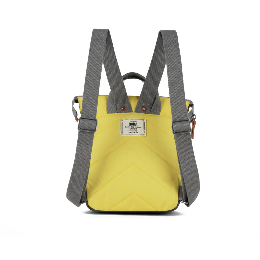 Roka London Bantry B Small Rucksack, Custard (Sustainable Canvas)