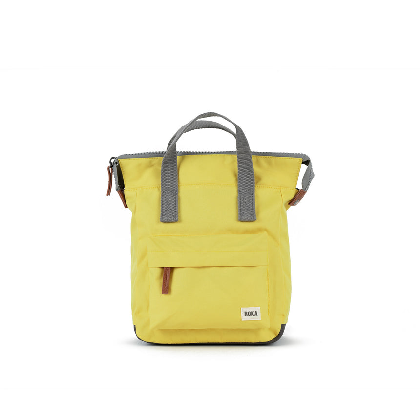 Roka London Bantry B Small Rucksack, Custard (Sustainable Canvas)