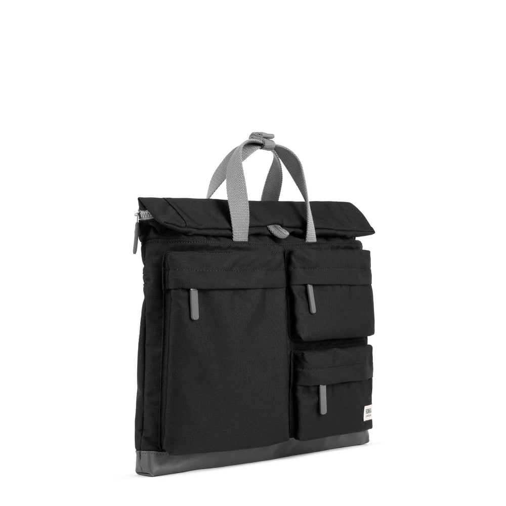 Roka London Blackfriars Messenger Bag, Ash (Recycled Canvas)