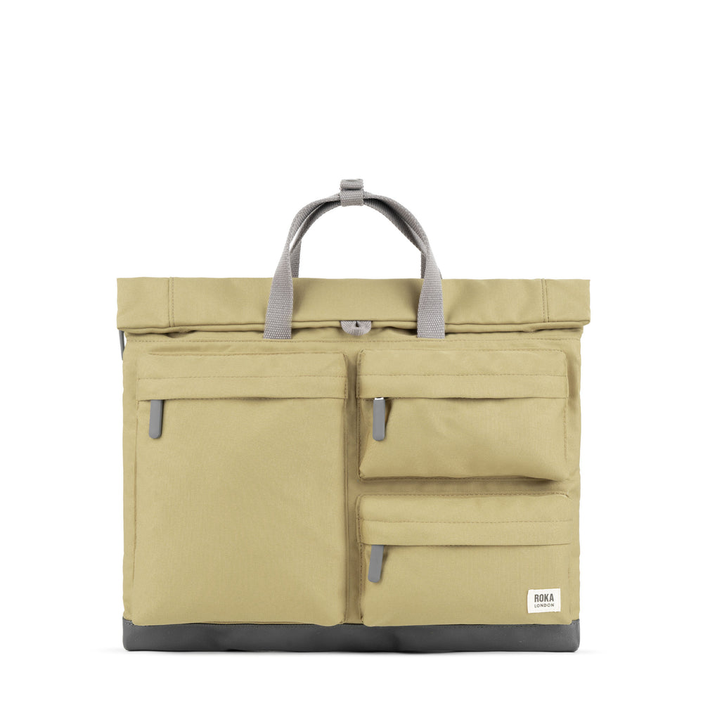 Roka London Blackfriars Messenger Bag, Khaki (Recycled Canvas)