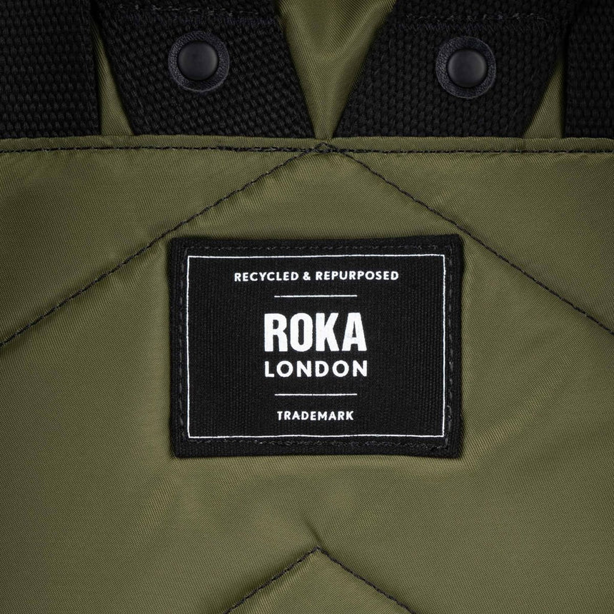 Roka London Black Label, Camden J Rucksack, Military (Sustainable Nylon)