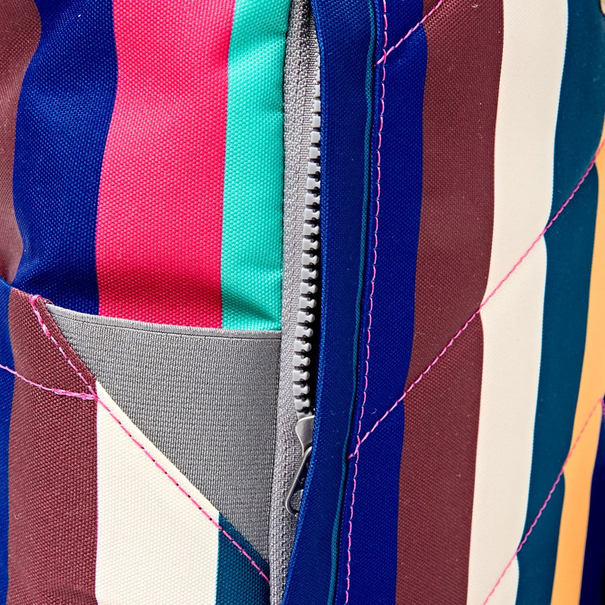 Roka London Canfield B Sustainable Canvas Rucksack, Wide Multi Stripe