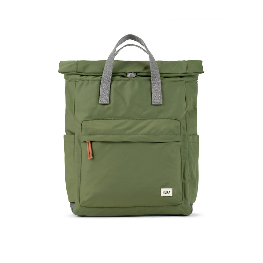 Roka London Canfield B Sustainable Nylon Rucksack, Avocado