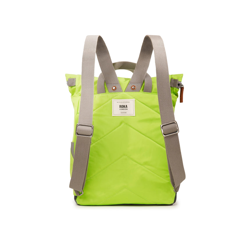 Roka London Canfield B Sustainable Nylon Rucksack, Lime