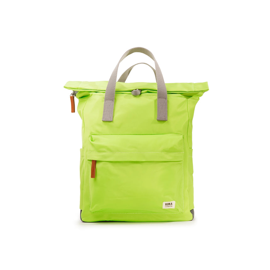 Roka London Canfield B Sustainable Nylon Rucksack, Lime