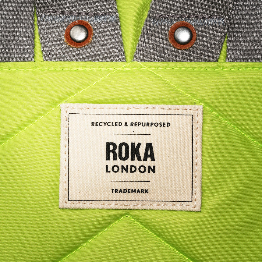 Roka London Canfield B Sustainable Nylon Rucksack, Lime