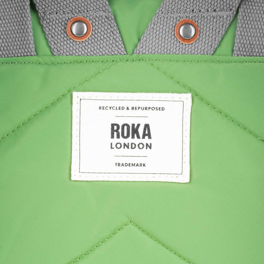 Roka London Canfield B Sustainable Nylon Rucksack, Kiwi