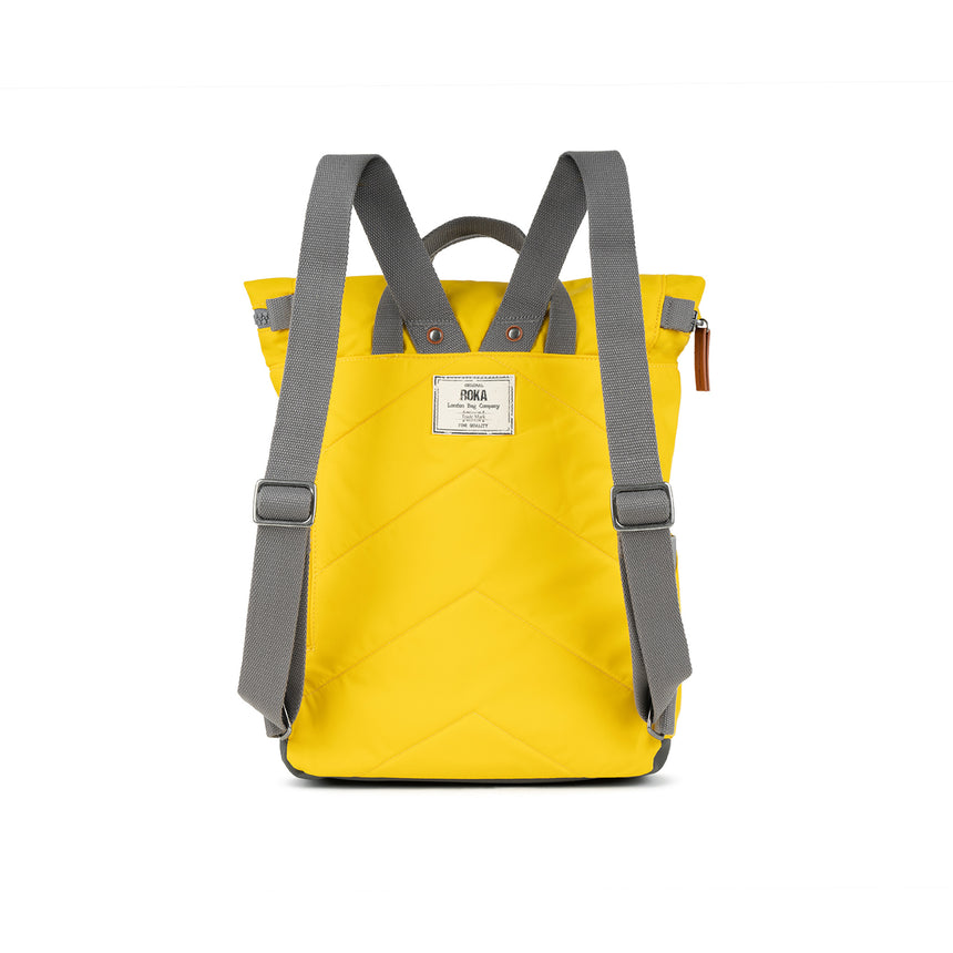 Roka London Canfield B Sustainable Nylon Rucksack, Mustard