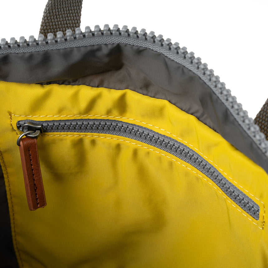 Roka London Canfield B Sustainable Nylon Rucksack, Mustard