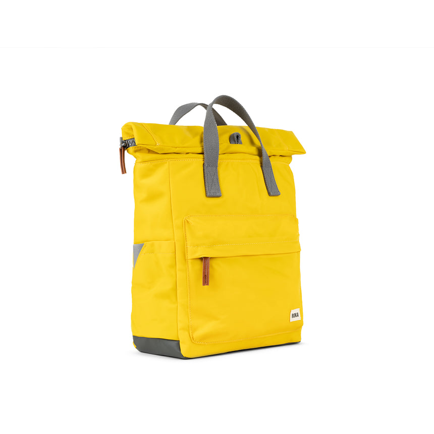 Roka London Canfield B Sustainable Nylon Rucksack, Mustard