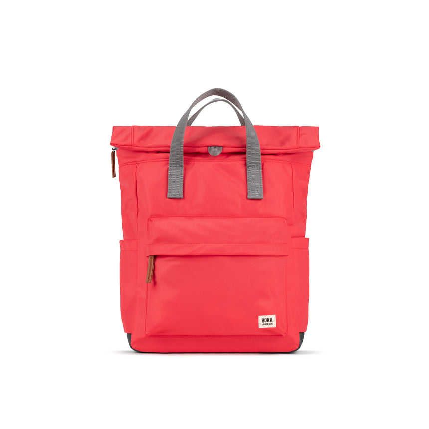 Roka London Canfield B Sustainable Nylon Rucksack, Poppy