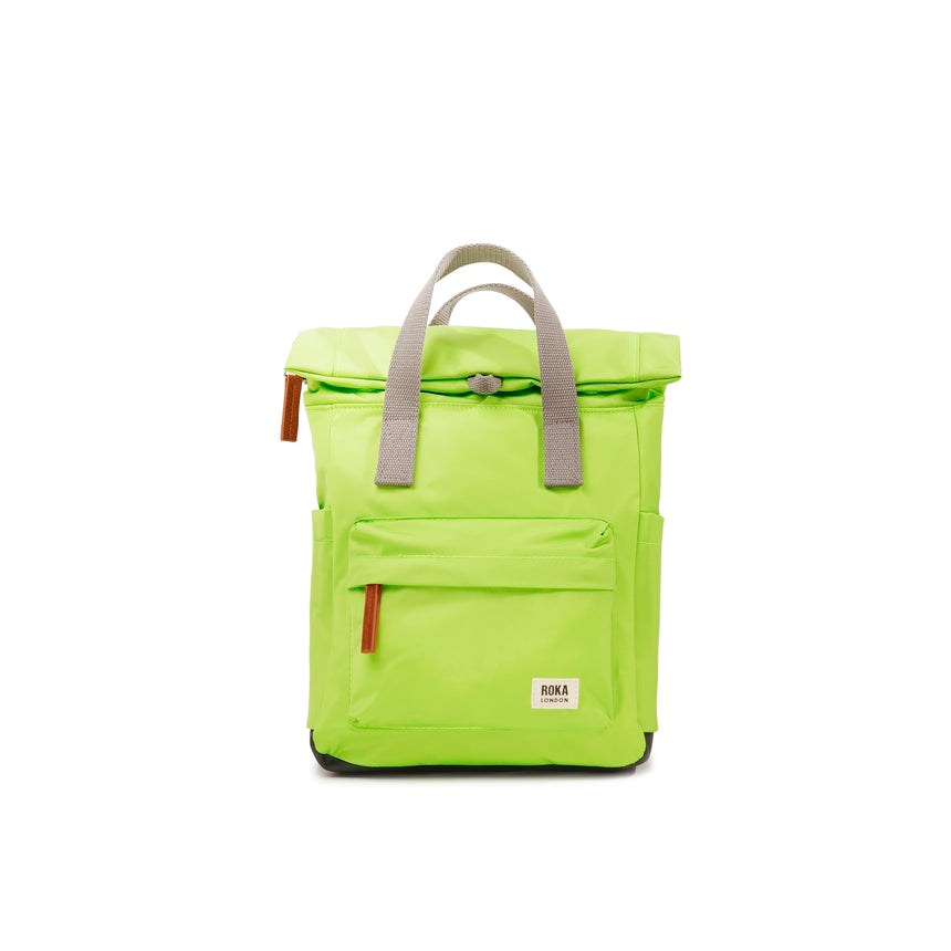 Roka London Canfield B Sustainable Nylon Rucksack, Lime