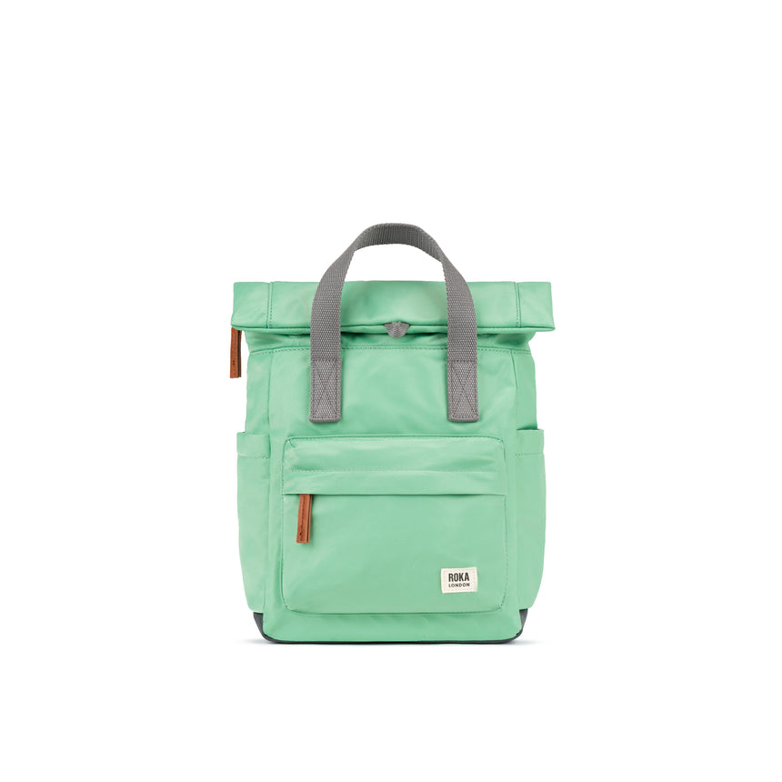 Roka London Canfield B Small  Sustainable Nylon Rucksack, Matcha