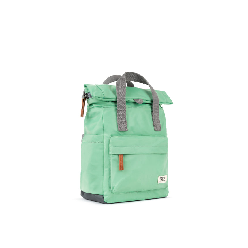 Roka London Canfield B Small  Sustainable Nylon Rucksack, Matcha