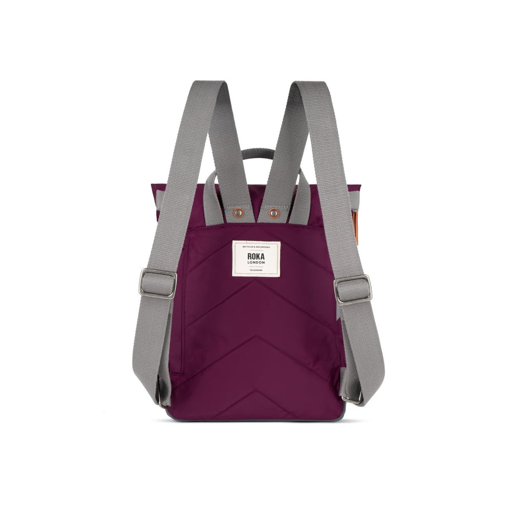 Roka London Canfield B Small Sustainable Nylon Rucksack, Royal Burgundy