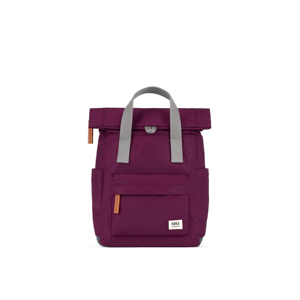 Roka London Canfield B Small Sustainable Nylon Rucksack, Royal Burgundy