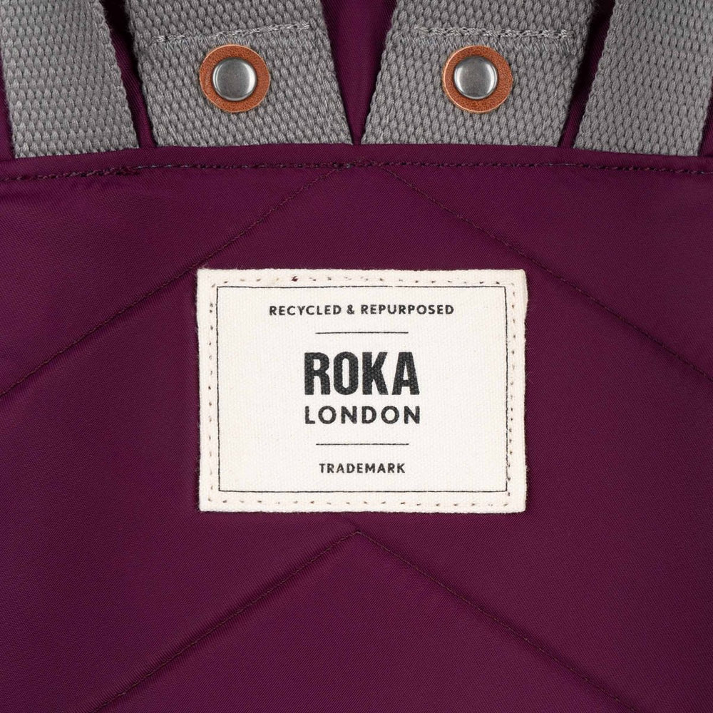 Roka London Canfield B Small Sustainable Nylon Rucksack, Royal Burgundy