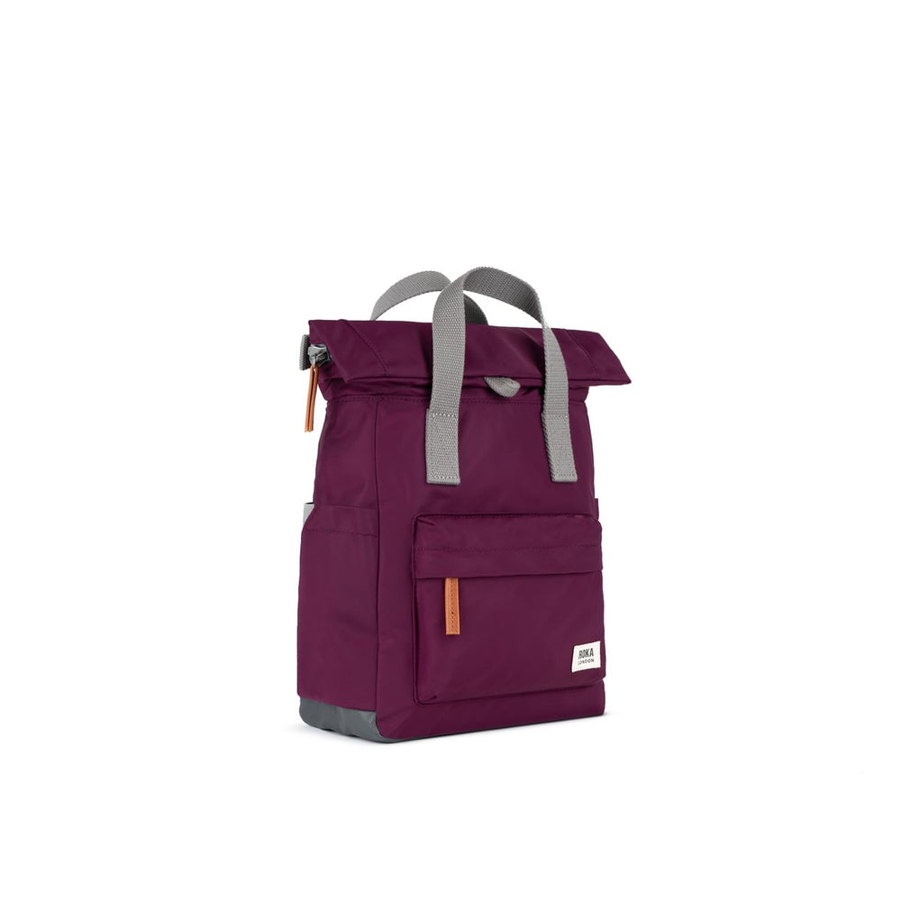 Roka London Canfield B Small Sustainable Nylon Rucksack, Royal Burgundy