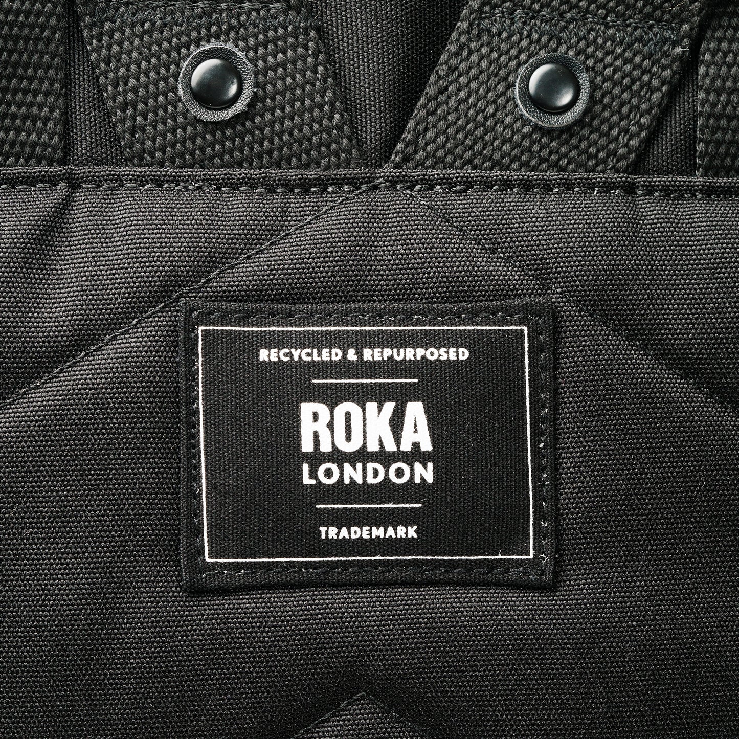 Roka London Canfield B Medium Rucksack, All Black (Sustainable Canvas)