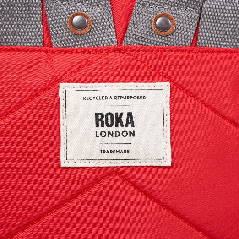 Roka London Canfield B Sustainable Nylon Rucksack, Chilli Oil