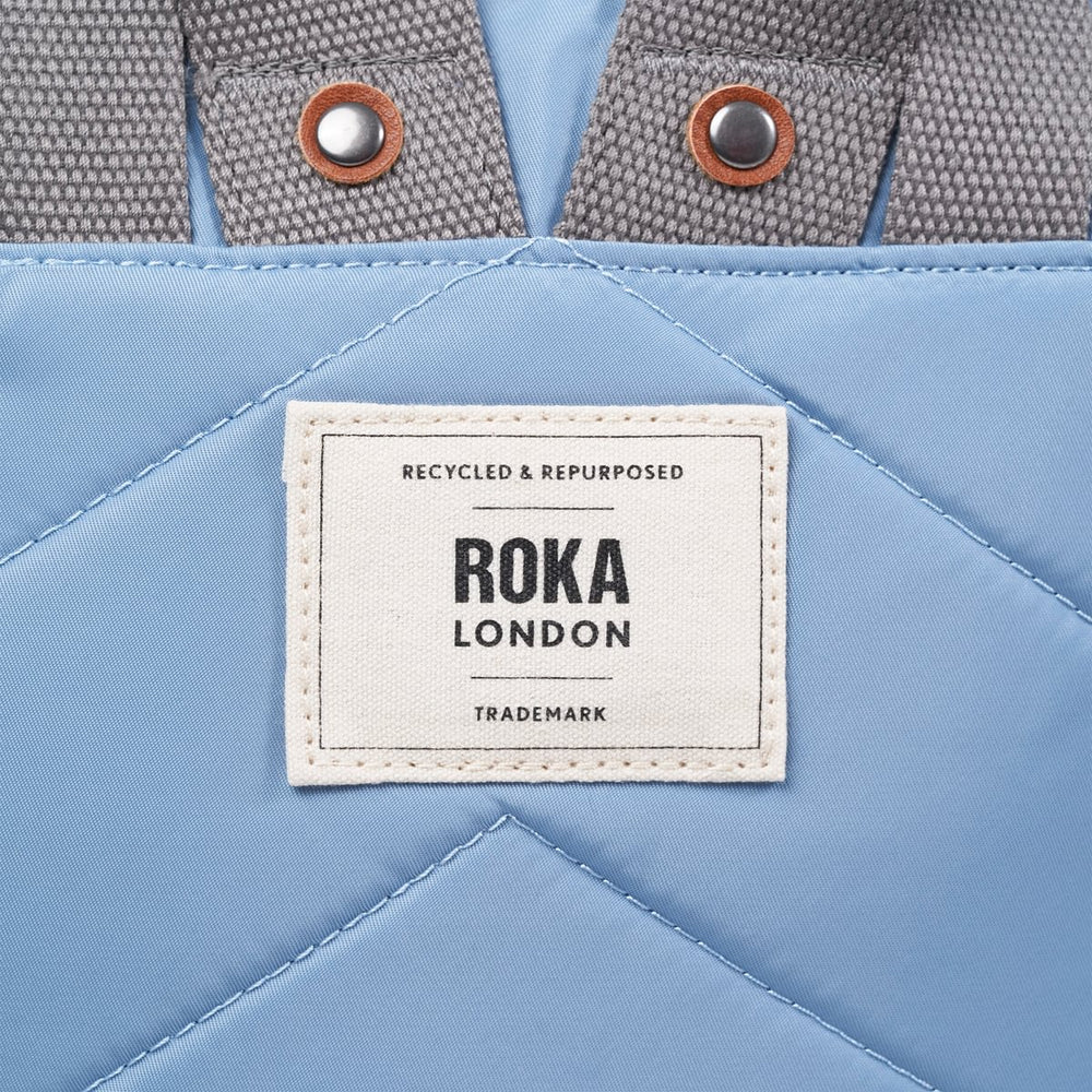 Roka London Canfield B Sustainable Nylon Rucksack, Retro Blue