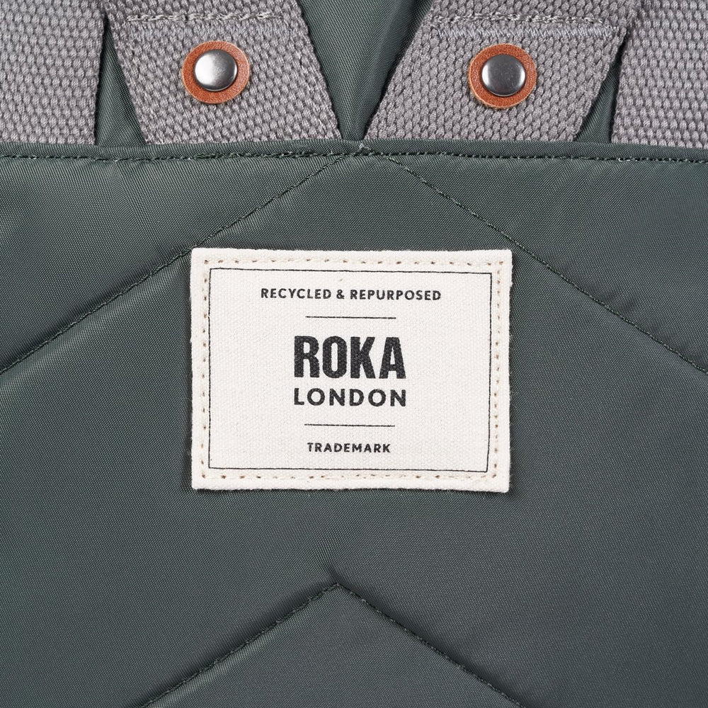Roka London Canfield B Medium Sustainable Nylon Rucksack, Thyme