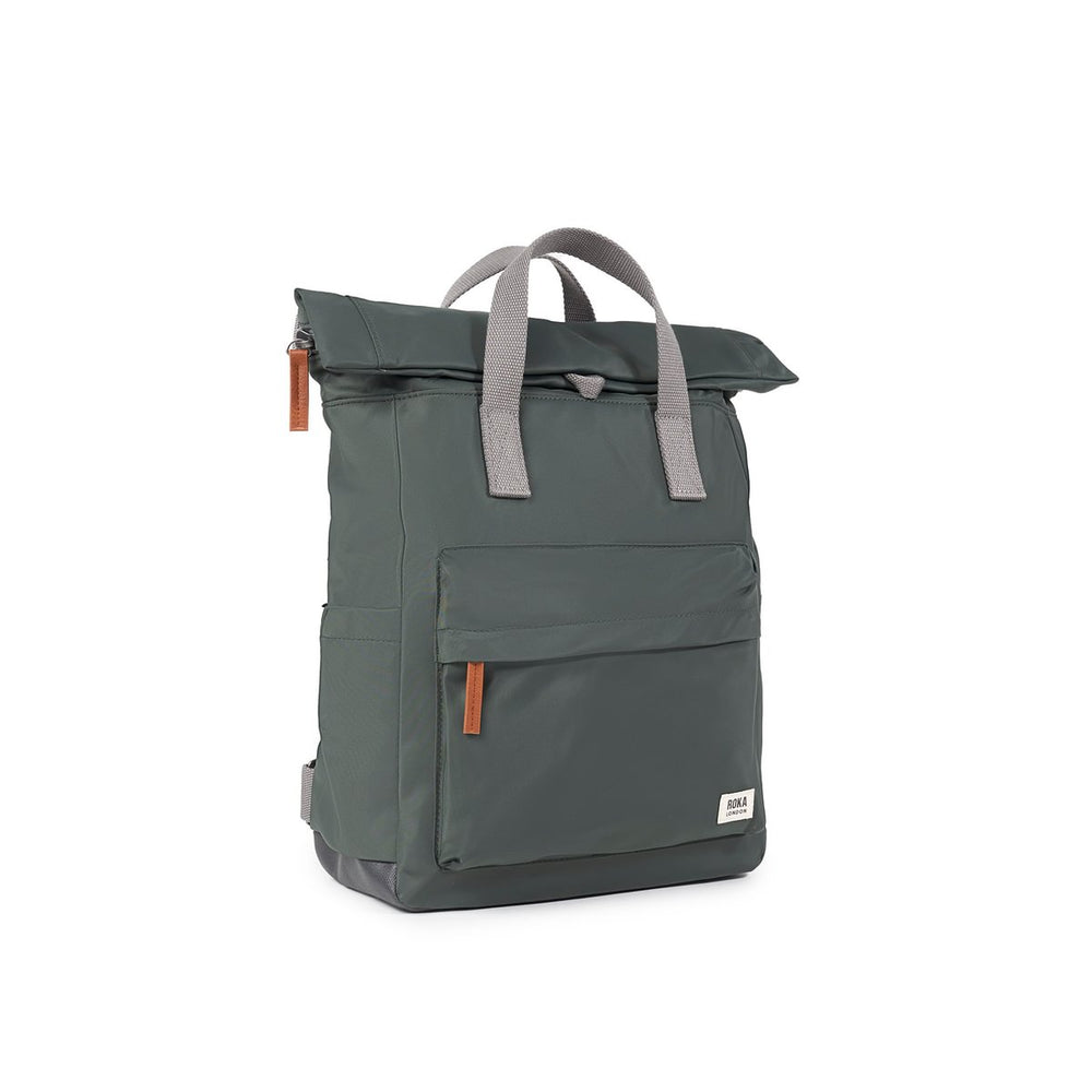 Roka London Canfield B Medium Sustainable Nylon Rucksack, Thyme