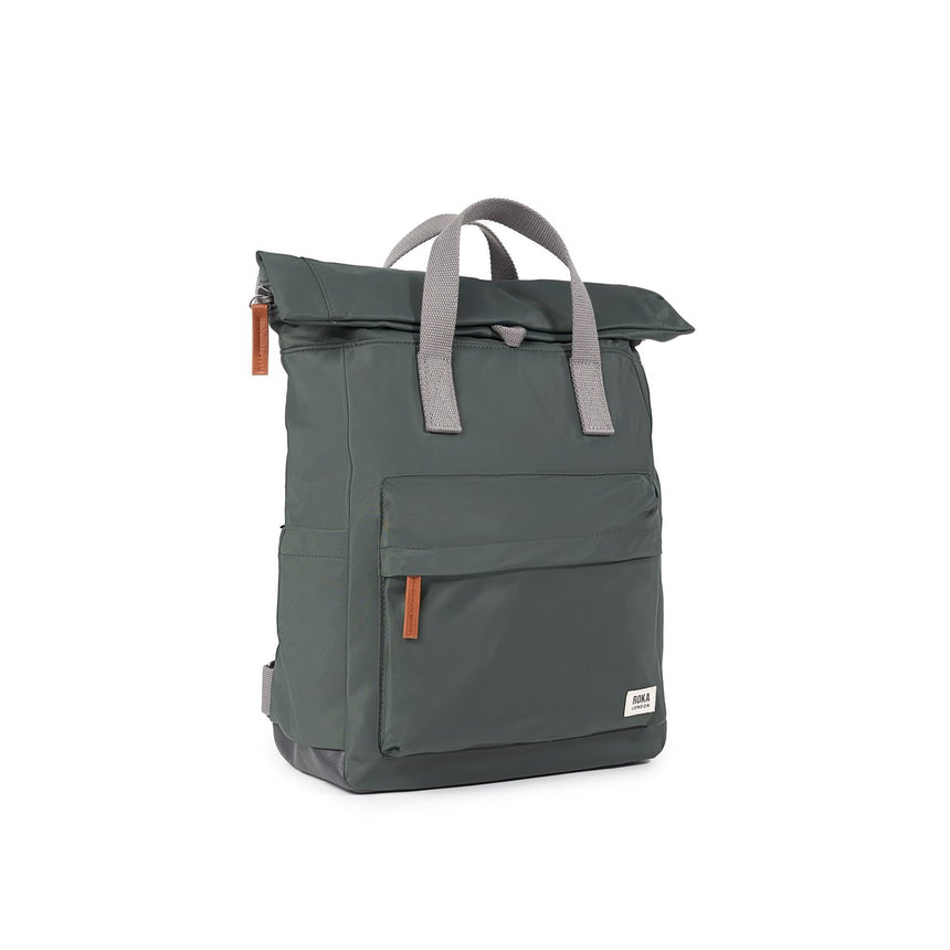Roka London Canfield B Medium Sustainable Nylon Rucksack, Thyme