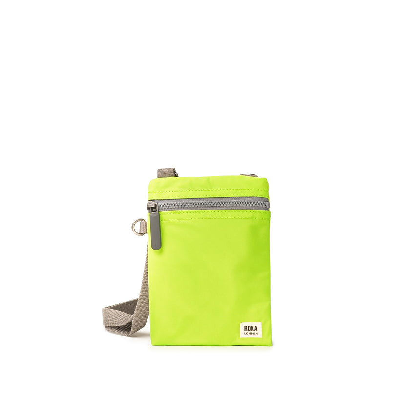 Roka London Chelsea Crossbody Phone Bag, Lime (Recycled Nylon)