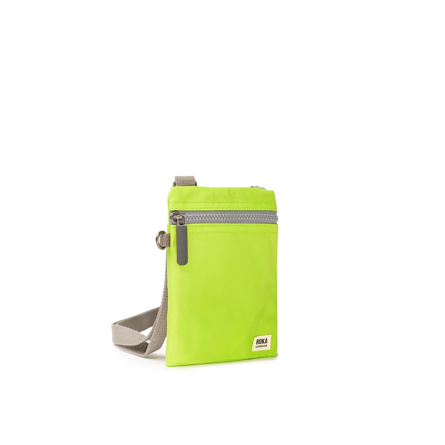 Roka London Chelsea Crossbody Phone Bag, Lime (Recycled Nylon)